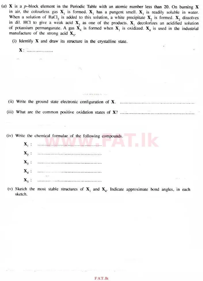 National Syllabus : Advanced Level (A/L) Chemistry - 2015 August - Paper II (English Medium) 2 1