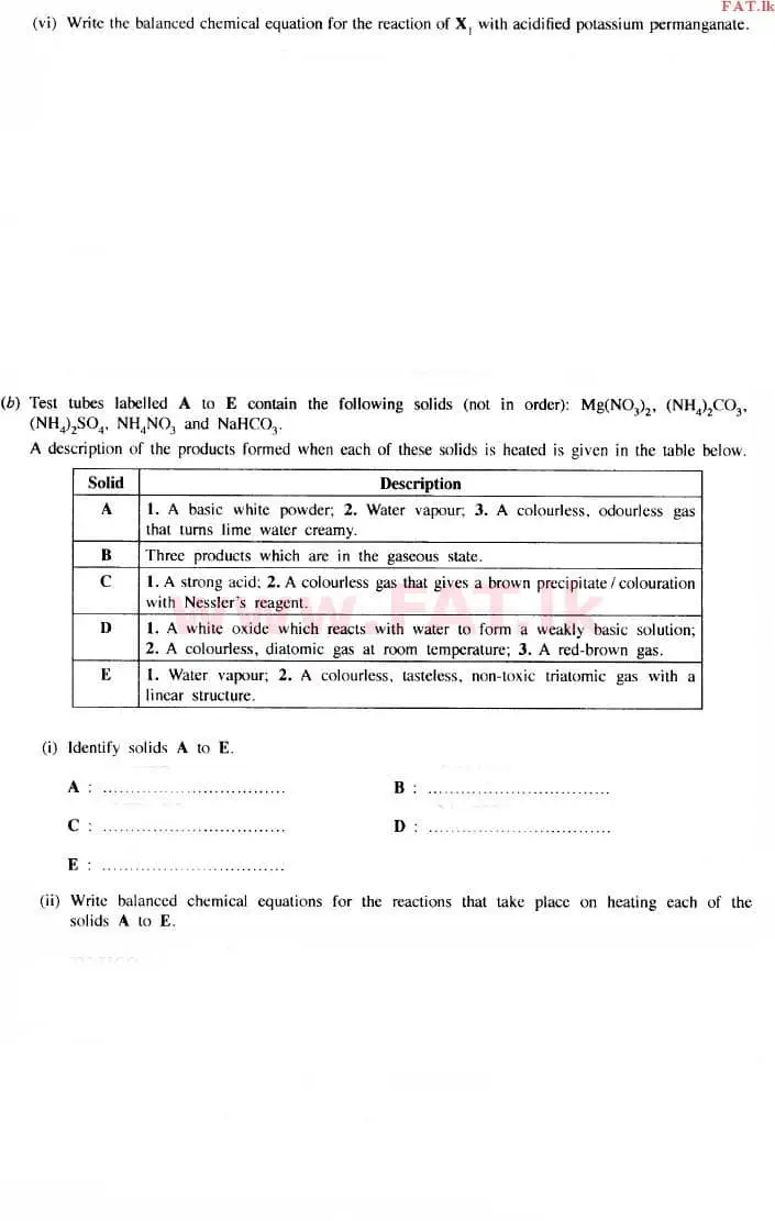National Syllabus : Advanced Level (A/L) Chemistry - 2015 August - Paper II (English Medium) 2 2