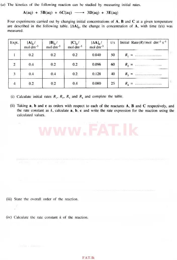 உள்ளூர் பாடத்திட்டம் : உயர்தரம் (உ/த) இரசாயனவியல் - 2015 ஆகஸ்ட் - தாள்கள் II (English மொழிமூலம்) 3 1