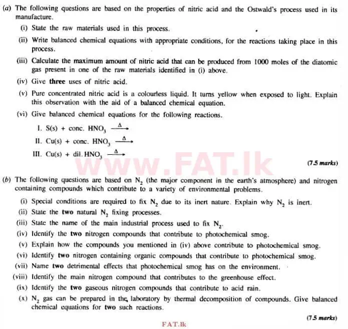 National Syllabus : Advanced Level (A/L) Chemistry - 2015 August - Paper II (English Medium) 9 1