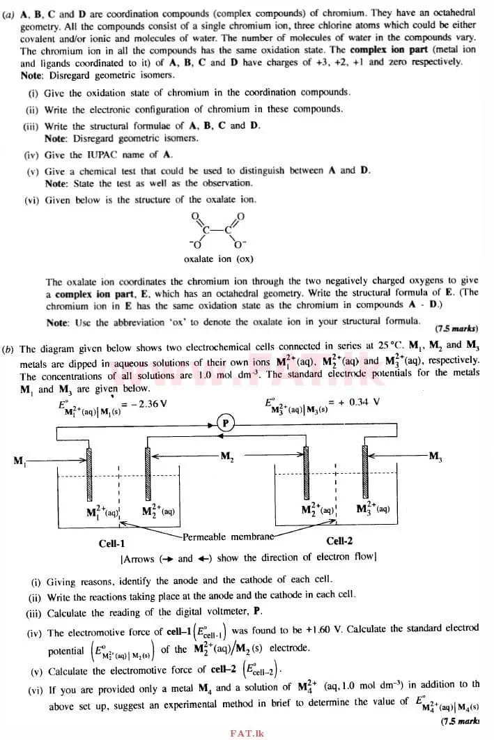 National Syllabus : Advanced Level (A/L) Chemistry - 2015 August - Paper II (English Medium) 10 1