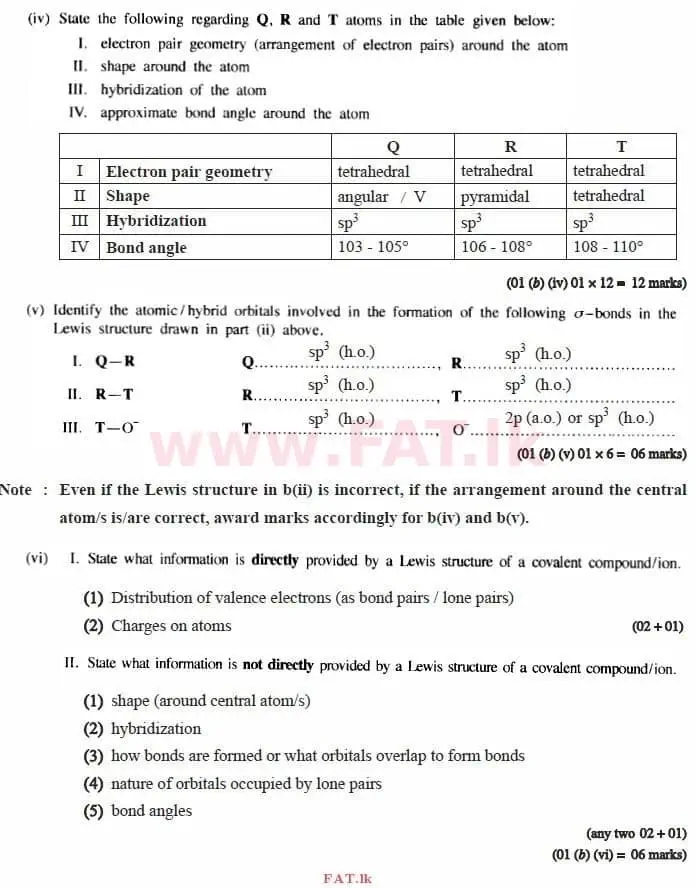 National Syllabus : Advanced Level (A/L) Chemistry - 2015 August - Paper II (English Medium) 1 3972