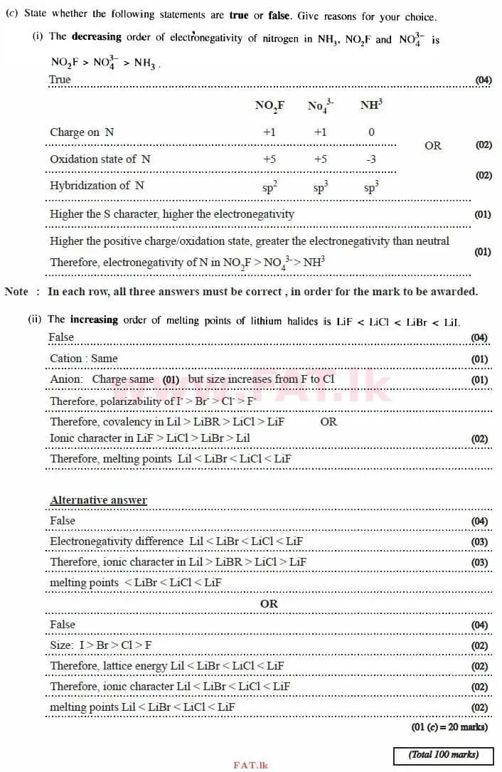 National Syllabus : Advanced Level (A/L) Chemistry - 2015 August - Paper II (English Medium) 1 3974