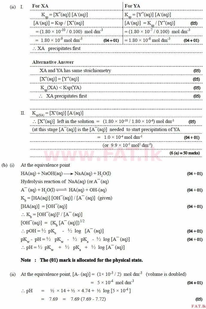 National Syllabus : Advanced Level (A/L) Chemistry - 2015 August - Paper II (English Medium) 6 3985