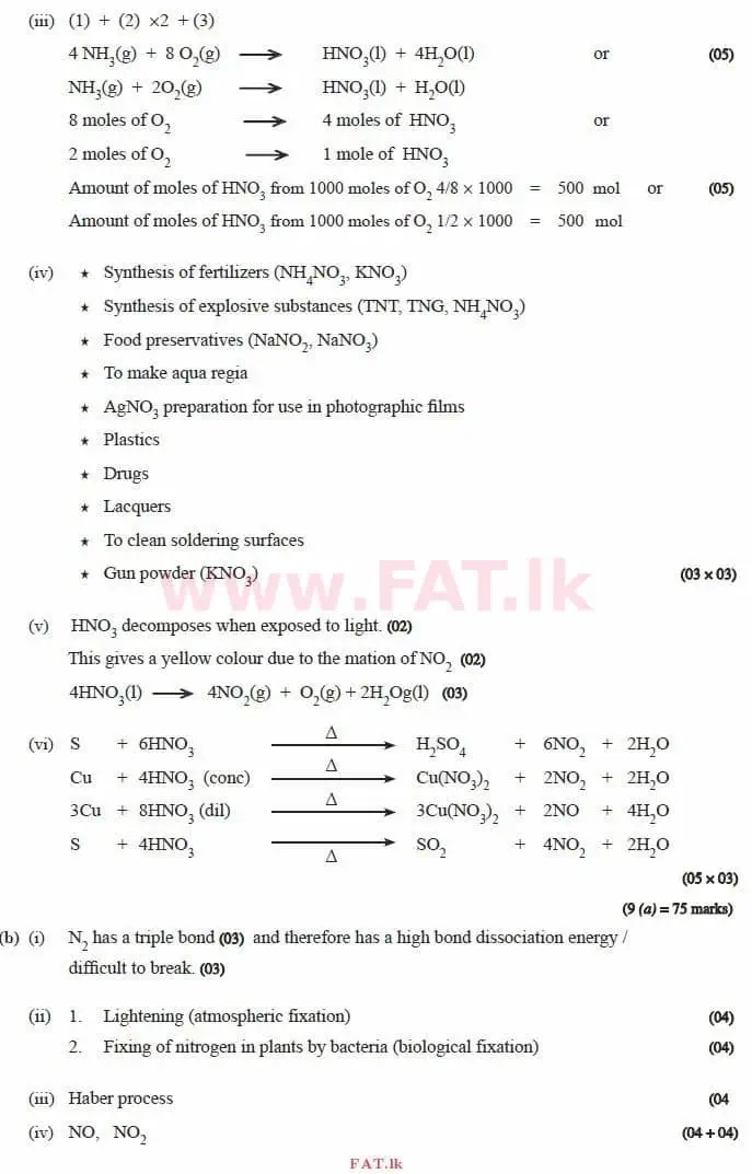 National Syllabus : Advanced Level (A/L) Chemistry - 2015 August - Paper II (English Medium) 9 3996