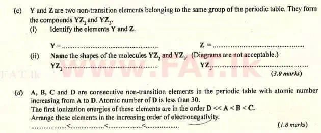 National Syllabus : Advanced Level (A/L) Chemistry - 2007 August - Paper II (English Medium) 1 2