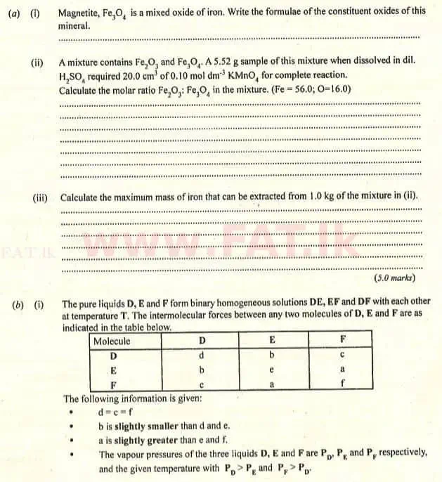 National Syllabus : Advanced Level (A/L) Chemistry - 2007 August - Paper II (English Medium) 2 1