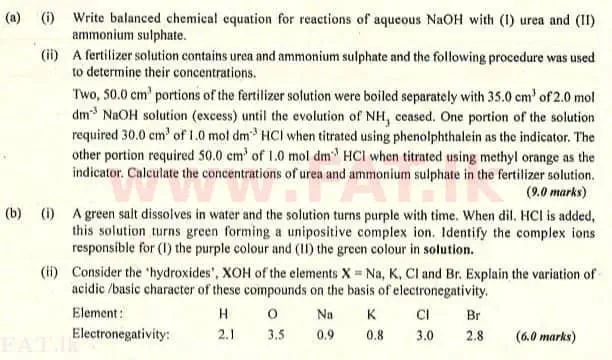National Syllabus : Advanced Level (A/L) Chemistry - 2007 August - Paper II (English Medium) 9 1