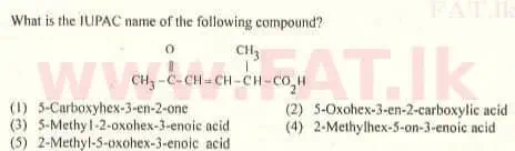 உள்ளூர் பாடத்திட்டம் : உயர்தரம் (உ/த) இரசாயனவியல் - 2009 ஆகஸ்ட் - தாள்கள் I (English மொழிமூலம்) 12 1