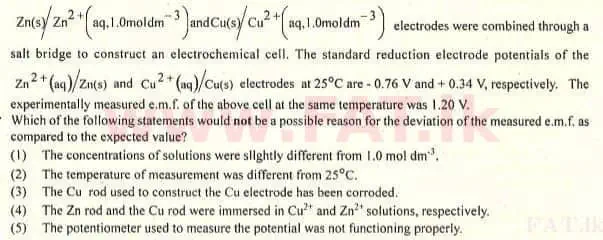 உள்ளூர் பாடத்திட்டம் : உயர்தரம் (உ/த) இரசாயனவியல் - 2009 ஆகஸ்ட் - தாள்கள் I (English மொழிமூலம்) 33 1