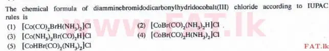National Syllabus : Advanced Level (A/L) Chemistry - 2016 August - Paper I (English Medium) 12 1