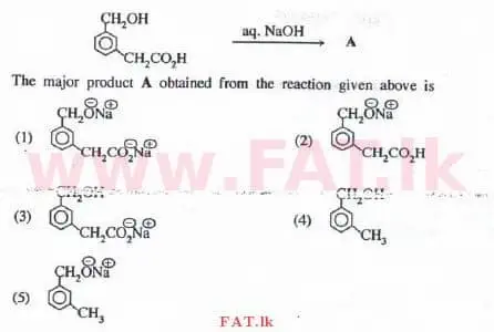 National Syllabus : Advanced Level (A/L) Chemistry - 2016 August - Paper I (English Medium) 17 1