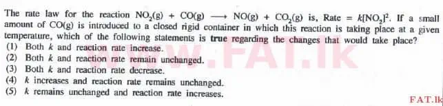 National Syllabus : Advanced Level (A/L) Chemistry - 2016 August - Paper I (English Medium) 18 1