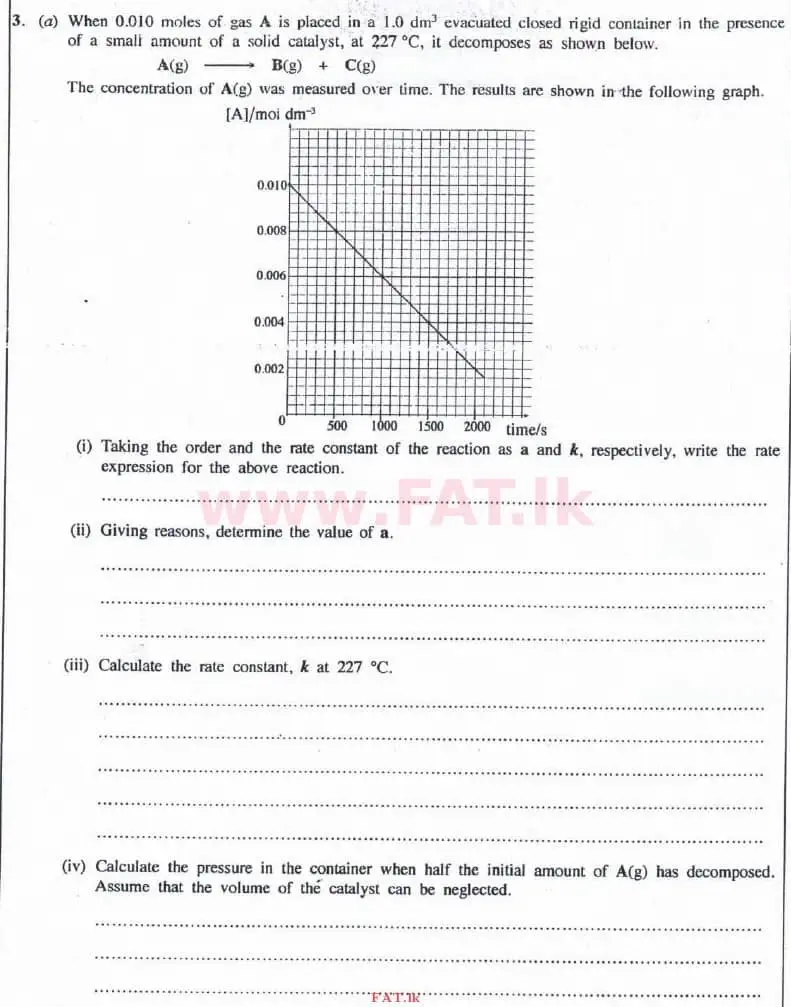 உள்ளூர் பாடத்திட்டம் : உயர்தரம் (உ/த) இரசாயனவியல் - 2016 ஆகஸ்ட் - தாள்கள் II (English மொழிமூலம்) 3 1