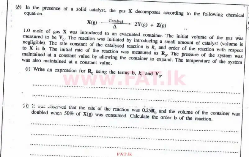 உள்ளூர் பாடத்திட்டம் : உயர்தரம் (உ/த) இரசாயனவியல் - 2016 ஆகஸ்ட் - தாள்கள் II (English மொழிமூலம்) 3 2