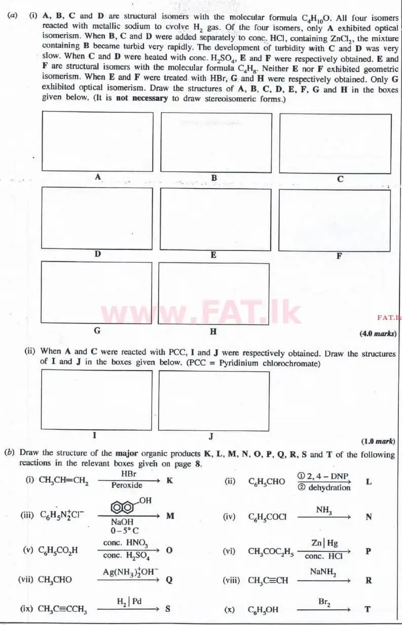 உள்ளூர் பாடத்திட்டம் : உயர்தரம் (உ/த) இரசாயனவியல் - 2016 ஆகஸ்ட் - தாள்கள் II (English மொழிமூலம்) 4 1