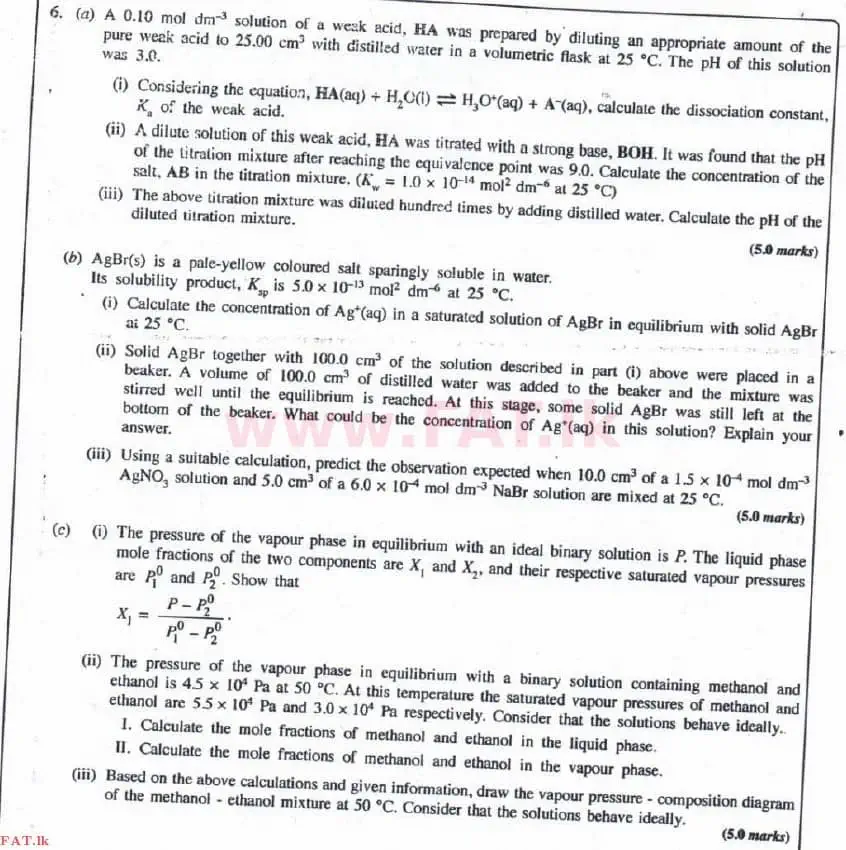 உள்ளூர் பாடத்திட்டம் : உயர்தரம் (உ/த) இரசாயனவியல் - 2016 ஆகஸ்ட் - தாள்கள் II (English மொழிமூலம்) 6 1