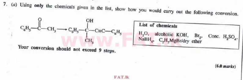 உள்ளூர் பாடத்திட்டம் : உயர்தரம் (உ/த) இரசாயனவியல் - 2016 ஆகஸ்ட் - தாள்கள் II (English மொழிமூலம்) 7 1