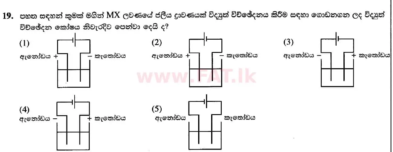 දේශීය විෂය නිර්දේශය : උසස් පෙළ (A/L) රසායන විද්‍යාව - 2020 ඔක්තෝබර් - ප්‍රශ්න පත්‍රය I (සිංහල මාධ්‍යය) 19 1
