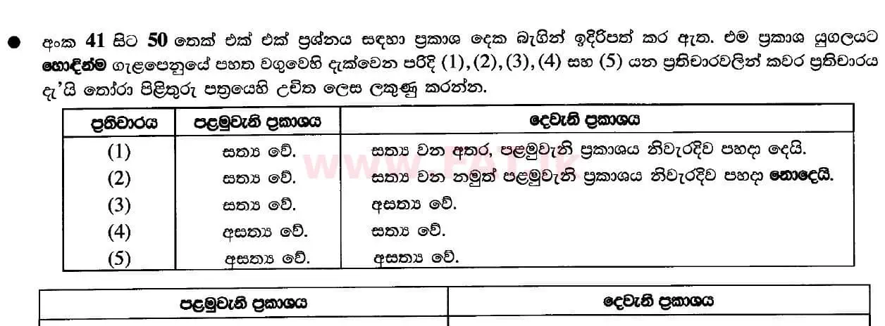 දේශීය විෂය නිර්දේශය : උසස් පෙළ (A/L) රසායන විද්‍යාව - 2020 ඔක්තෝබර් - ප්‍රශ්න පත්‍රය I (සිංහල මාධ්‍යය) 46 1