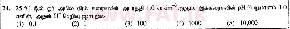National Syllabus : Advanced Level (A/L) Chemistry - 2019 August - Paper I (New Syllabus) (தமிழ் Medium) 24 1