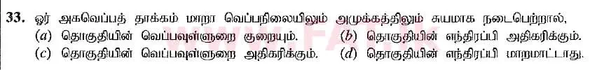 உள்ளூர் பாடத்திட்டம் : உயர்தரம் (உ/த) இரசாயனவியல் - 2019 ஆகஸ்ட் - தாள்கள் I (புதிய பாடத்திட்டம்) (தமிழ் மொழிமூலம்) 33 2