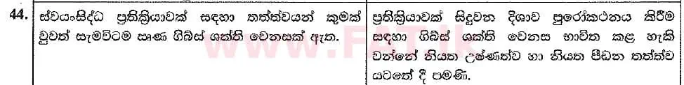 உள்ளூர் பாடத்திட்டம் : உயர்தரம் (உ/த) இரசாயனவியல் - 2019 ஆகஸ்ட் - தாள்கள் I (புதிய பாடத்திட்டம்) (සිංහල மொழிமூலம்) 44 2