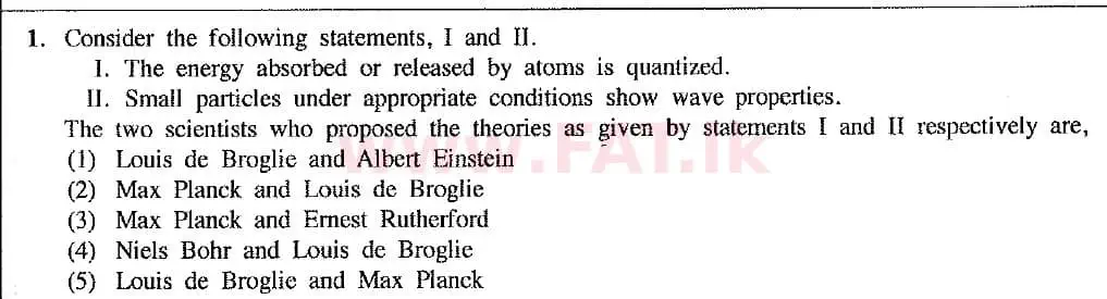 உள்ளூர் பாடத்திட்டம் : உயர்தரம் (உ/த) இரசாயனவியல் - 2019 ஆகஸ்ட் - தாள்கள் I (புதிய பாடத்திட்டம்) (English மொழிமூலம்) 1 1