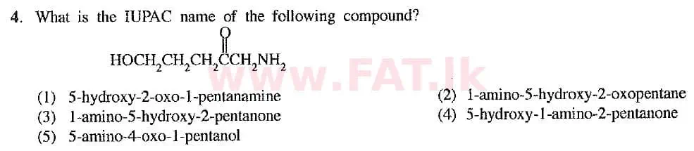 உள்ளூர் பாடத்திட்டம் : உயர்தரம் (உ/த) இரசாயனவியல் - 2019 ஆகஸ்ட் - தாள்கள் I (புதிய பாடத்திட்டம்) (English மொழிமூலம்) 4 1