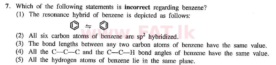 உள்ளூர் பாடத்திட்டம் : உயர்தரம் (உ/த) இரசாயனவியல் - 2019 ஆகஸ்ட் - தாள்கள் I (புதிய பாடத்திட்டம்) (English மொழிமூலம்) 7 1