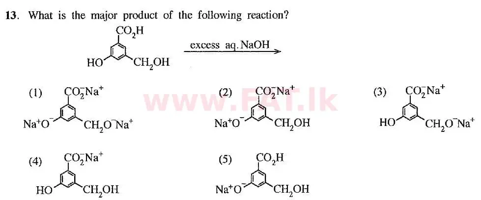 உள்ளூர் பாடத்திட்டம் : உயர்தரம் (உ/த) இரசாயனவியல் - 2019 ஆகஸ்ட் - தாள்கள் I (புதிய பாடத்திட்டம்) (English மொழிமூலம்) 13 1