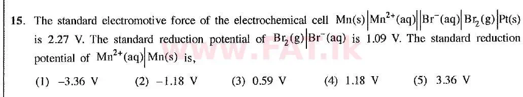 දේශීය විෂය නිර්දේශය : උසස් පෙළ (A/L) රසායන විද්‍යාව - 2019 අගෝස්තු - ප්‍රශ්න පත්‍රය I (නව විෂය නිර්දේශය) (English මාධ්‍යය) 15 1