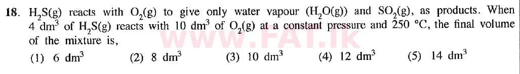 உள்ளூர் பாடத்திட்டம் : உயர்தரம் (உ/த) இரசாயனவியல் - 2019 ஆகஸ்ட் - தாள்கள் I (புதிய பாடத்திட்டம்) (English மொழிமூலம்) 18 1