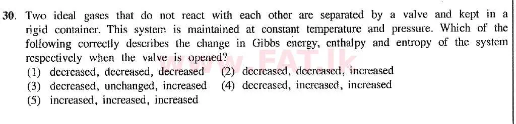 National Syllabus : Advanced Level (A/L) Chemistry - 2019 August - Paper I (New Syllabus) (English Medium) 30 1