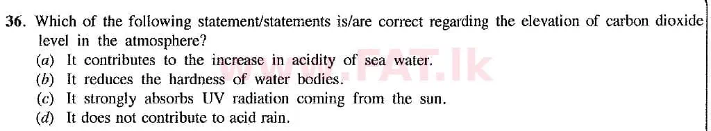 உள்ளூர் பாடத்திட்டம் : உயர்தரம் (உ/த) இரசாயனவியல் - 2019 ஆகஸ்ட் - தாள்கள் I (புதிய பாடத்திட்டம்) (English மொழிமூலம்) 36 2