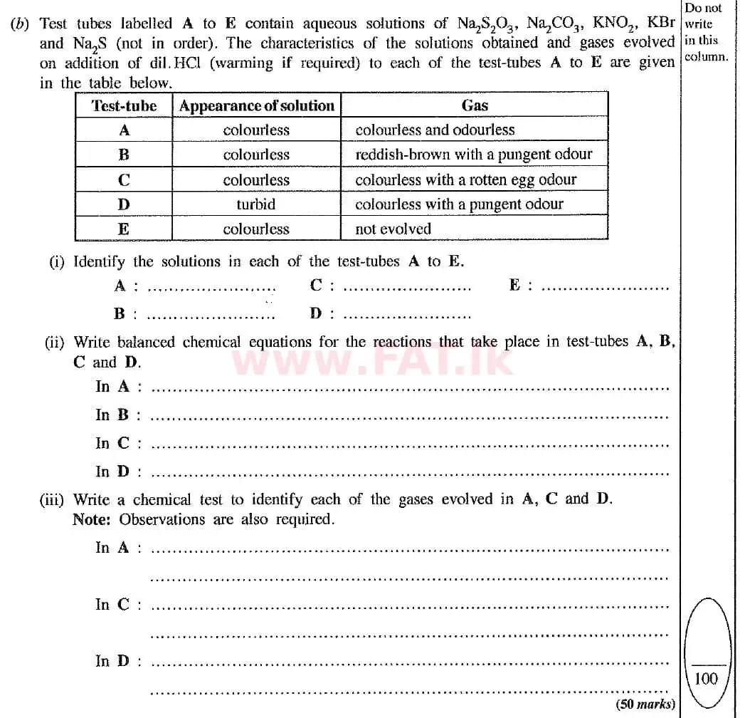 National Syllabus : Advanced Level (A/L) Chemistry - 2019 August - Paper II (New Syllabus) (English Medium) 2 2