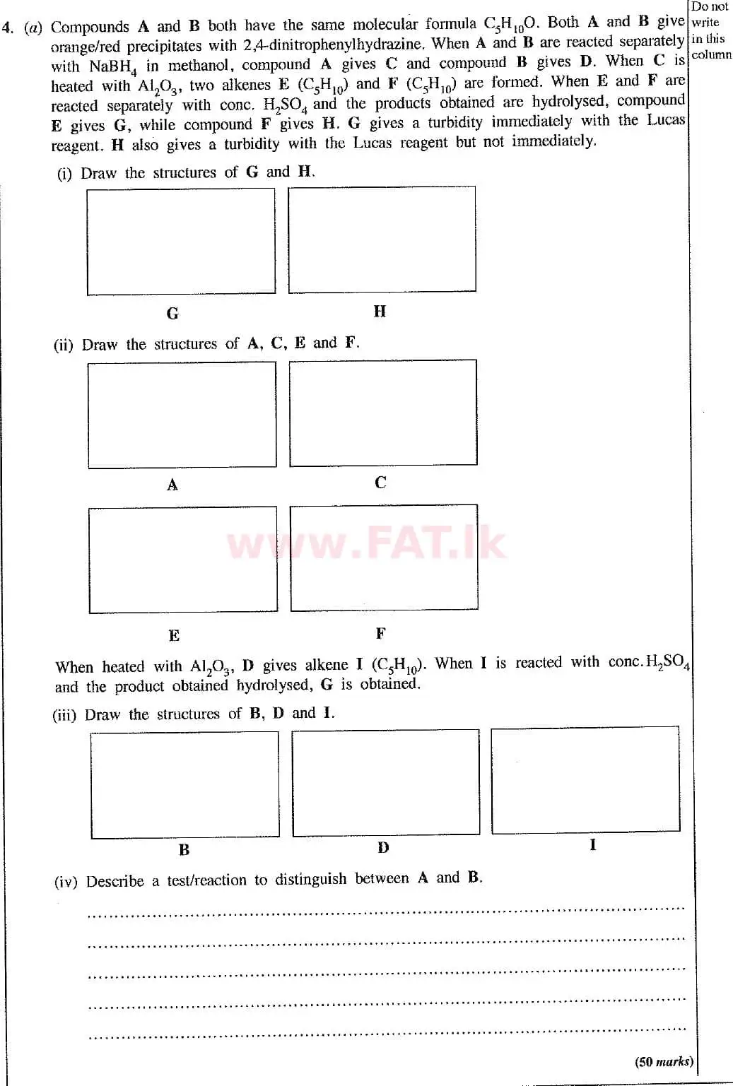 National Syllabus : Advanced Level (A/L) Chemistry - 2019 August - Paper II (New Syllabus) (English Medium) 4 1