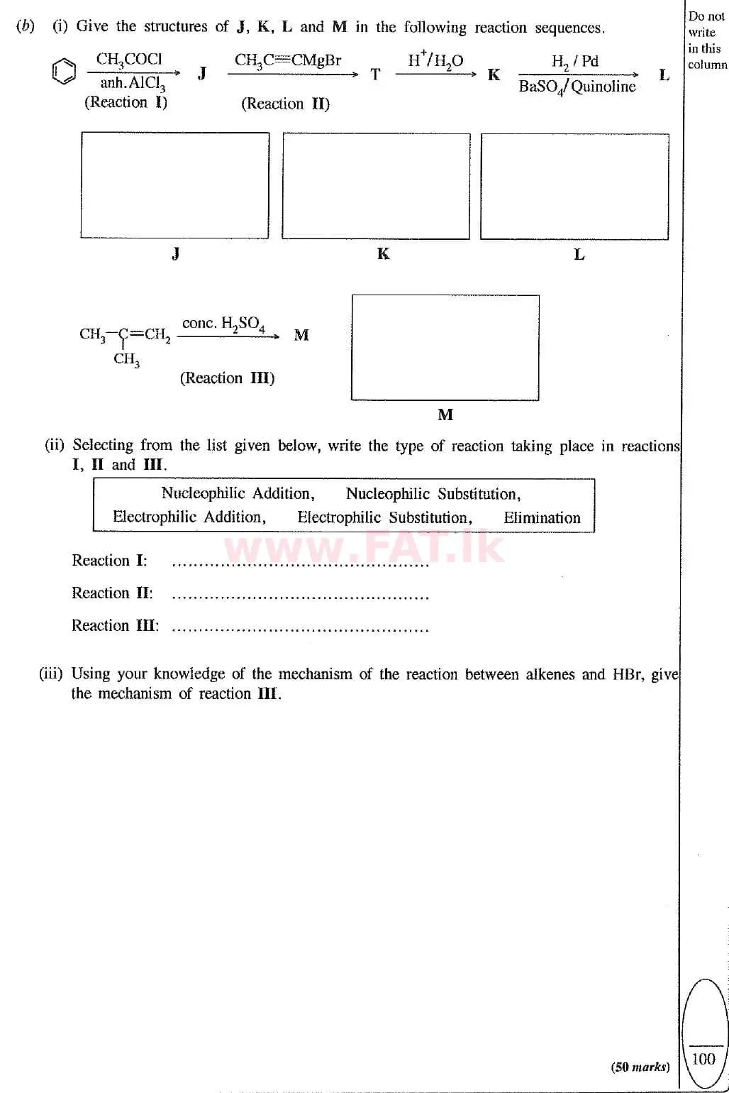 National Syllabus : Advanced Level (A/L) Chemistry - 2019 August - Paper II (New Syllabus) (English Medium) 4 2