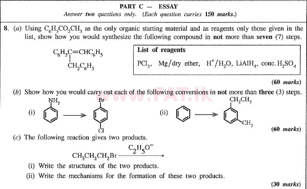 National Syllabus : Advanced Level (A/L) Chemistry - 2019 August - Paper II (New Syllabus) (English Medium) 8 1