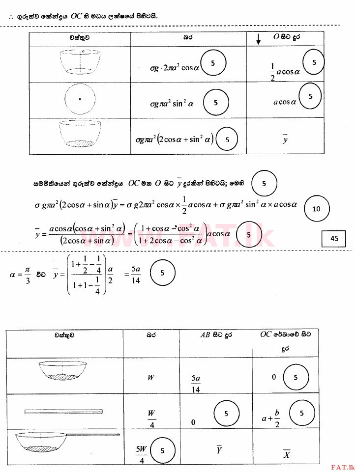 දේශීය විෂය නිර්දේශය : උසස් පෙළ (A/L) සංයුක්ත ගණිතය - 2014 අගෝස්තු - ප්‍රශ්න පත්‍රය II (සිංහල මාධ්‍යය) 16 3226