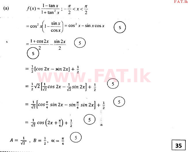 National Syllabus : Advanced Level (A/L) Combined Mathematics - 2014 August - Paper I (தமிழ் Medium) 17 3261