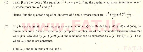 National Syllabus : Advanced Level (A/L) Combined Mathematics - 2007 August - Paper I (English Medium) 1 1