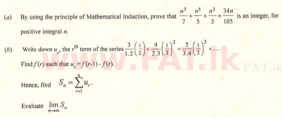 National Syllabus : Advanced Level (A/L) Combined Mathematics - 2007 August - Paper I (English Medium) 3 1