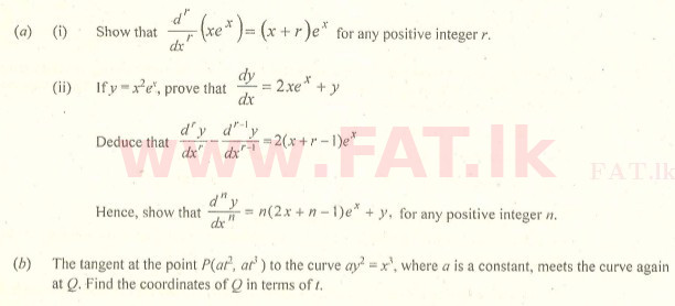 National Syllabus : Advanced Level (A/L) Combined Mathematics - 2007 August - Paper I (English Medium) 5 1