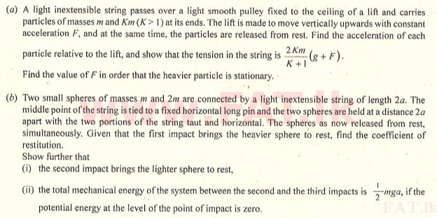 National Syllabus : Advanced Level (A/L) Combined Mathematics - 2007 August - Paper II (English Medium) 2 1