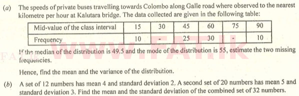 National Syllabus : Advanced Level (A/L) Combined Mathematics - 2007 August - Paper II (English Medium) 9 1