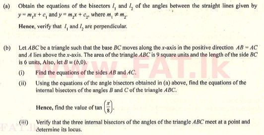உள்ளூர் பாடத்திட்டம் : உயர்தரம் (உ/த) இணைந்த கணிதம் - 2008 ஆகஸ்ட் - தாள்கள் I (English மொழிமூலம்) 7 1