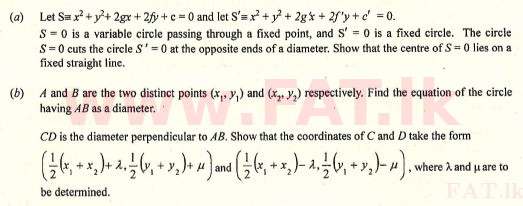 உள்ளூர் பாடத்திட்டம் : உயர்தரம் (உ/த) இணைந்த கணிதம் - 2008 ஆகஸ்ட் - தாள்கள் I (English மொழிமூலம்) 8 1