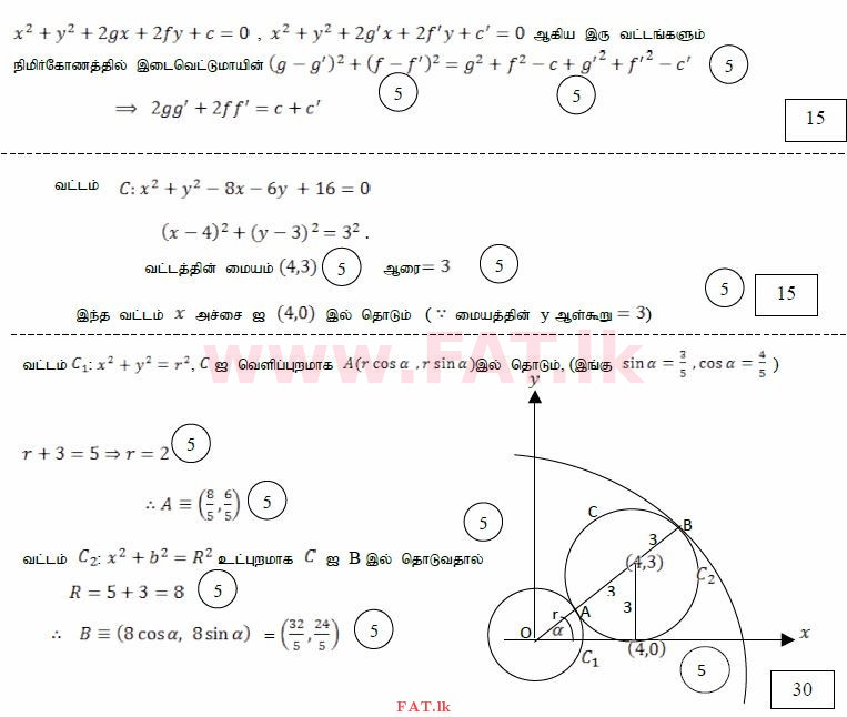 உள்ளூர் பாடத்திட்டம் : உயர்தரம் (உ/த) இணைந்த கணிதம் - 2015 ஆகஸ்ட் - தாள்கள் I (தமிழ் மொழிமூலம்) 16 3903