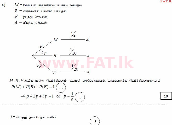 National Syllabus : Advanced Level (A/L) Combined Mathematics - 2015 August - Paper II (தமிழ் Medium) 17 3937